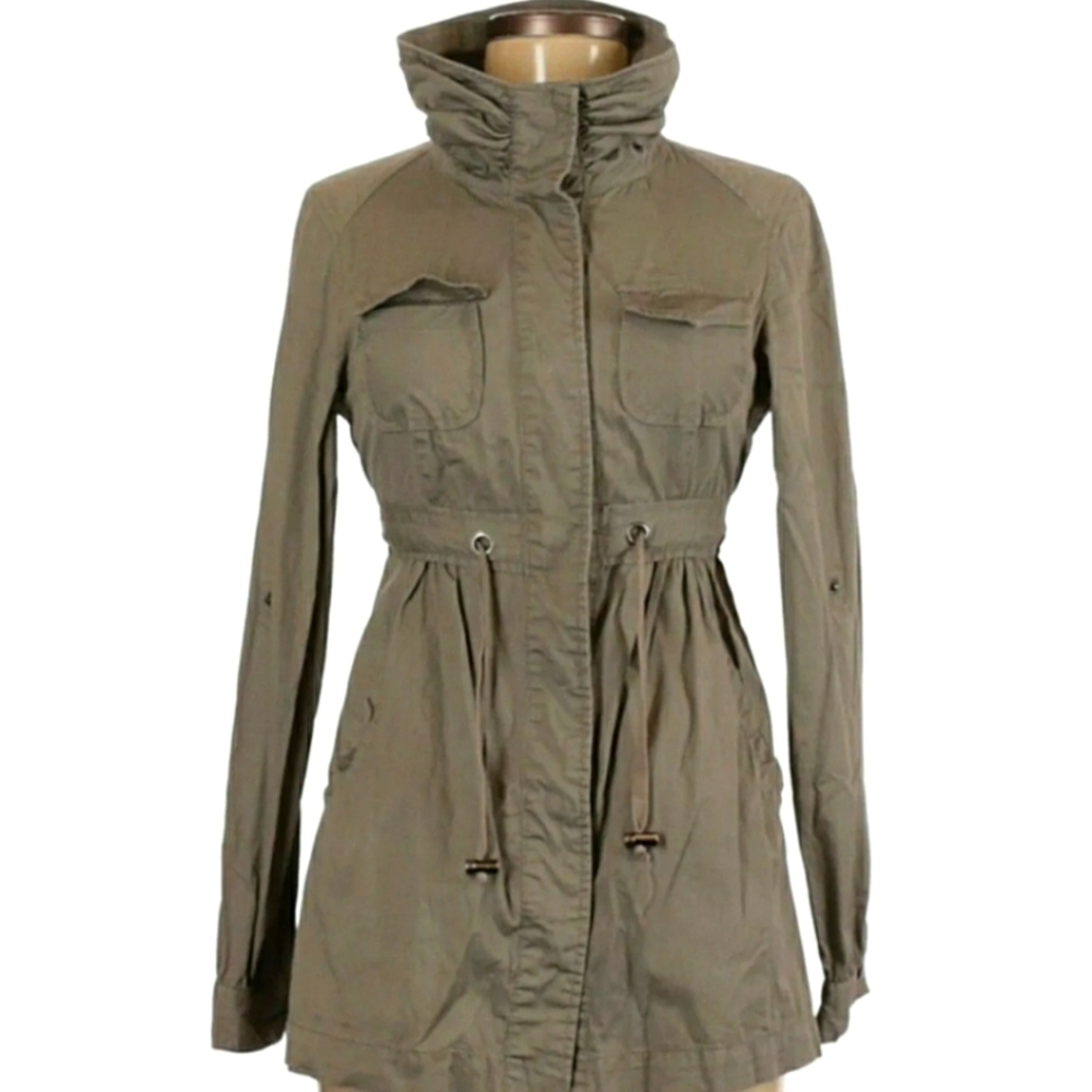 Lightweight Babydoll Olive Parka Jacket